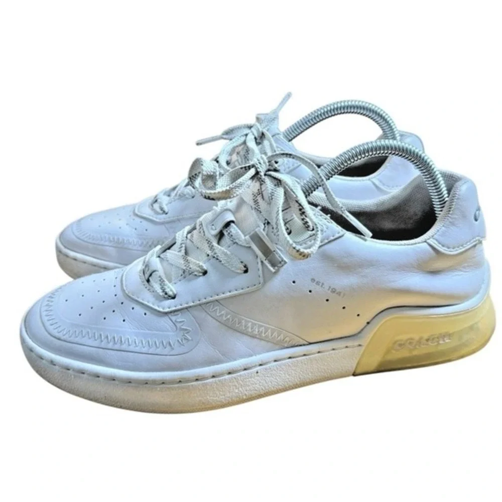 Coach CitySole Court Sneakers Womens 9.5B Pre-Owned White Leather LowTop Trainer